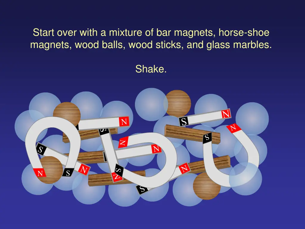 start over with a mixture of bar magnets horse