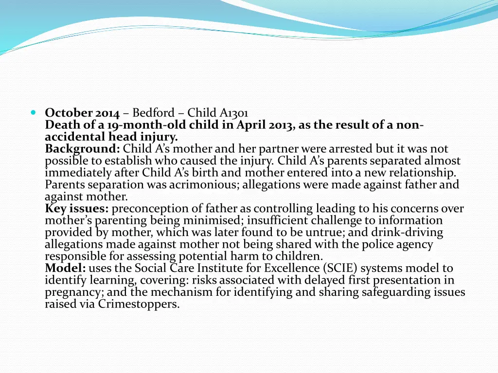 october 2014 bedford child a1301 death