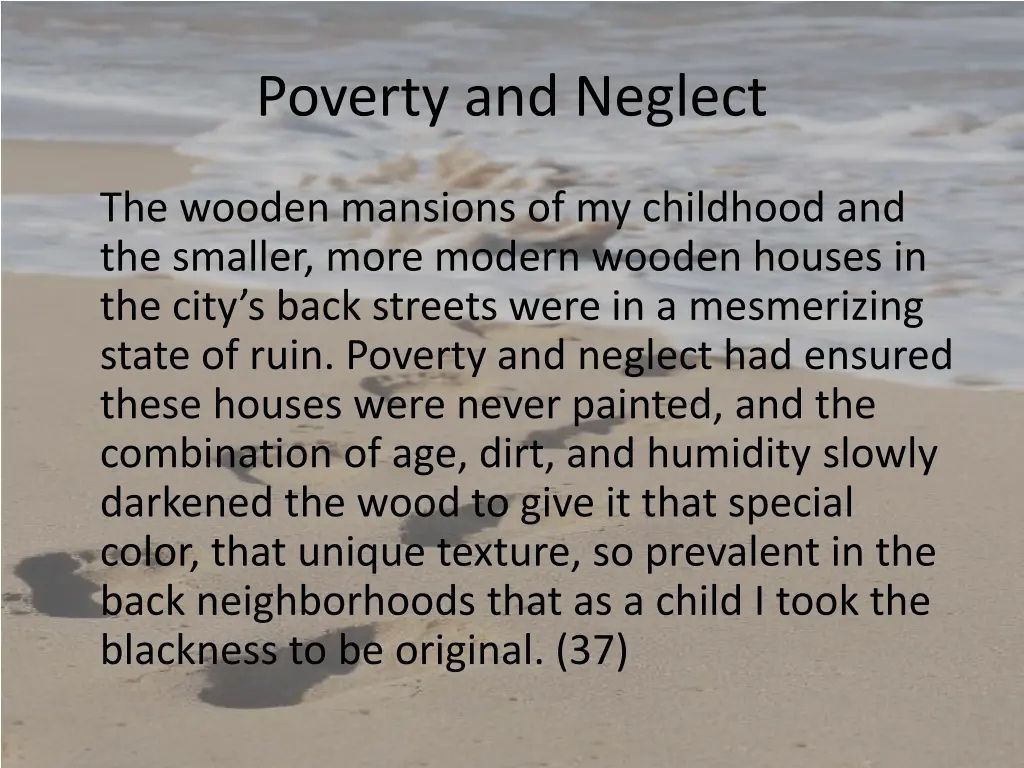 poverty and neglect