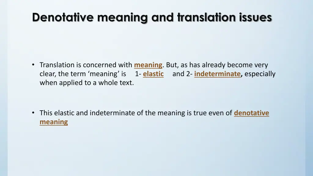 denotative meaning and translation issues 1