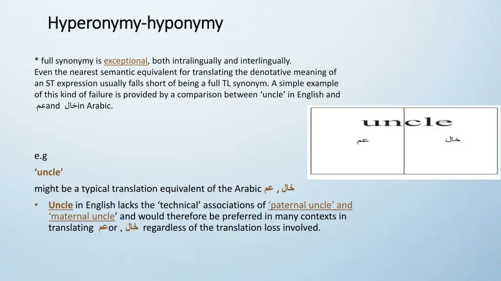 hyperonymy hyperonymy hyponymy