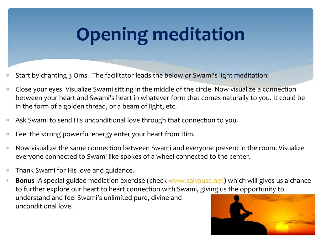 opening meditation