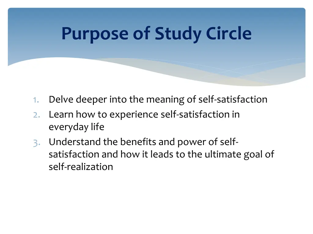 purpose of study circle