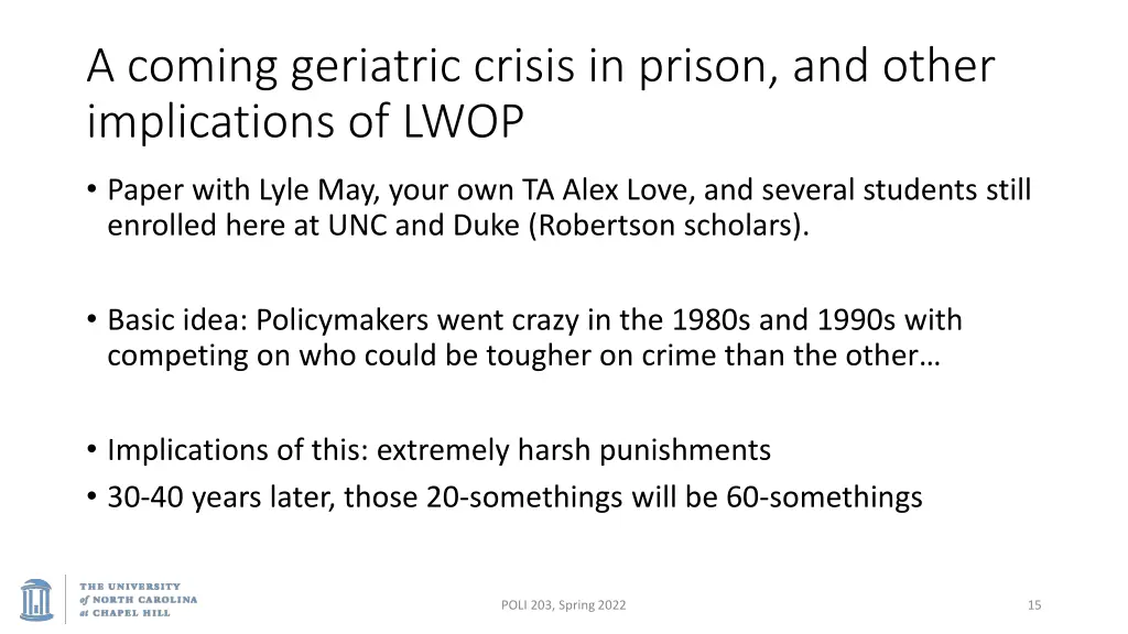 a coming geriatric crisis in prison and other