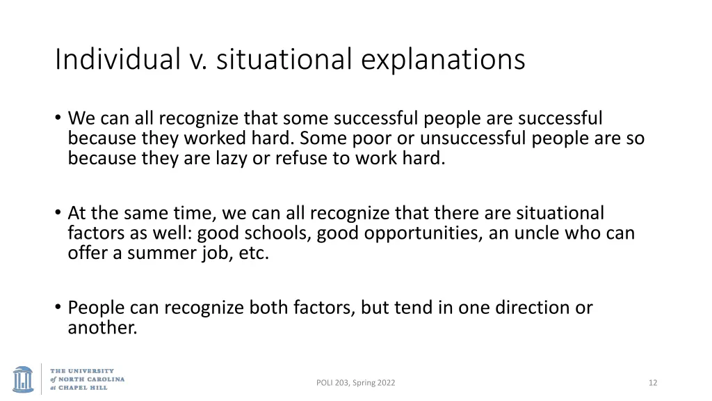 individual v situational explanations