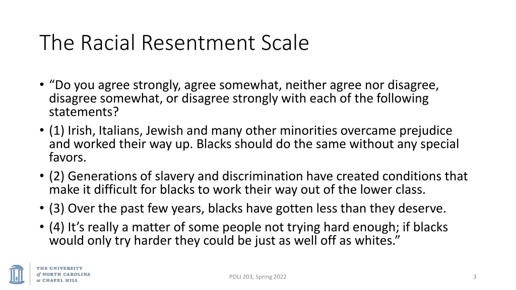 the racial resentment scale