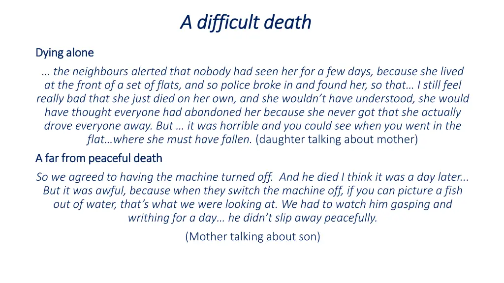 a difficult death a difficult death