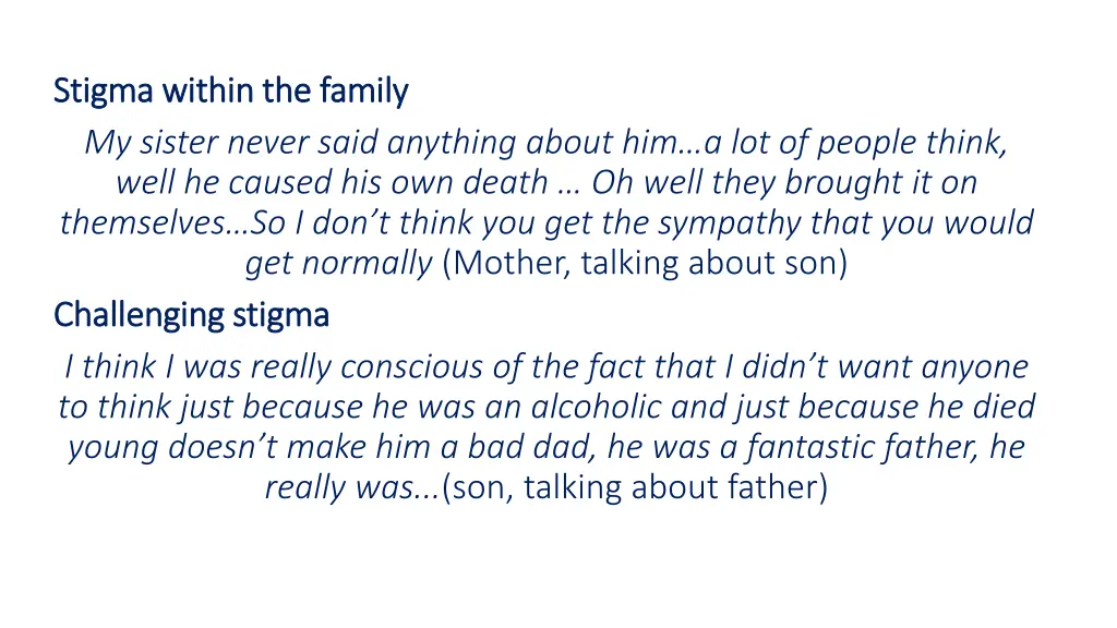 stigma within the family stigma within the family