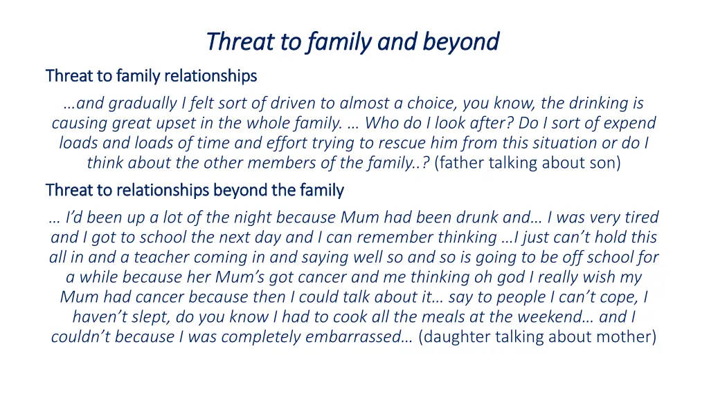 threat to family and beyond threat to family