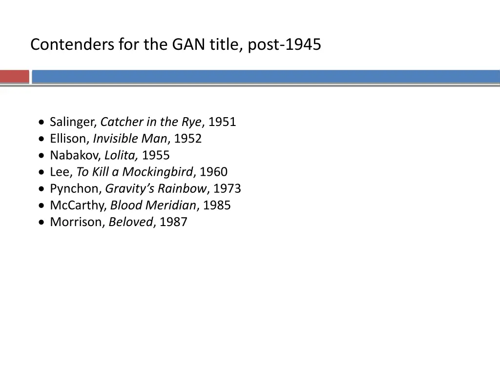 contenders for the gan title post 1945