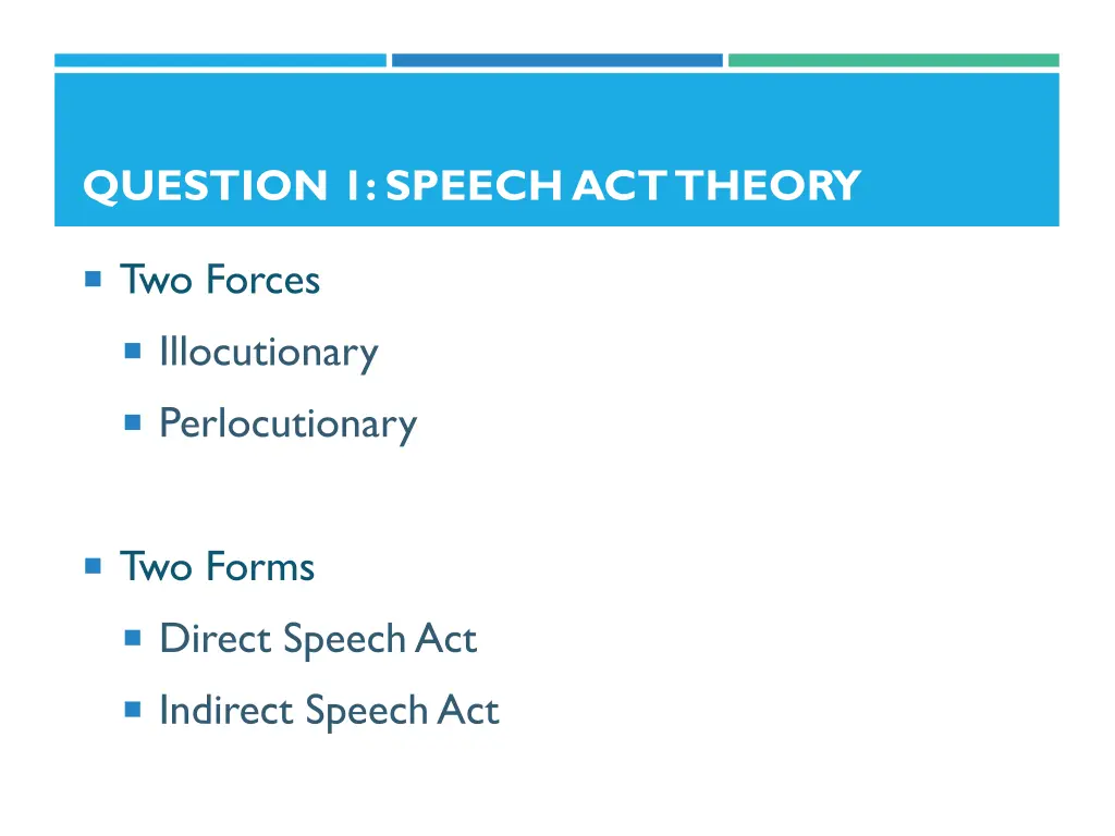 question 1 speech act theory 1