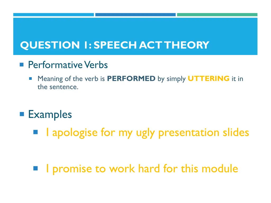 question 1 speech act theory 2