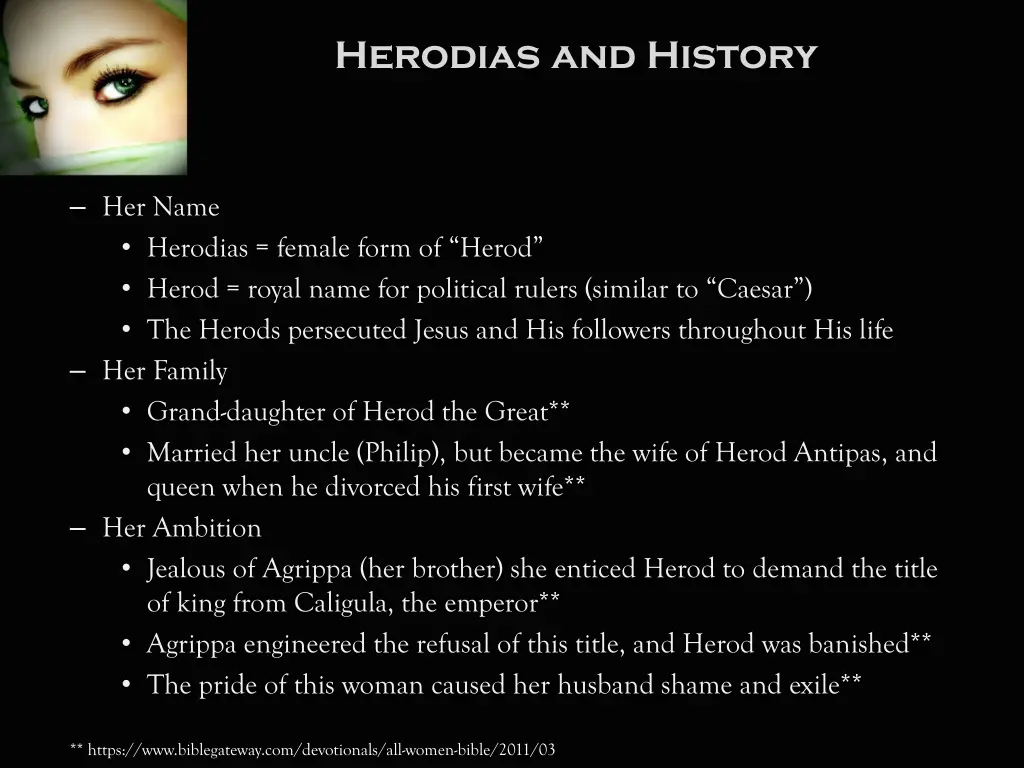 herodias and history