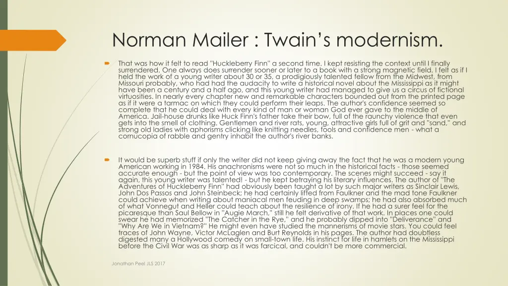 norman mailer twain s modernism