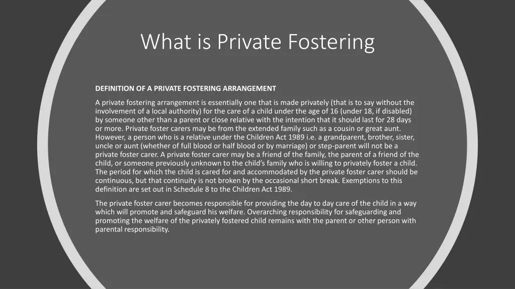 what is private fostering