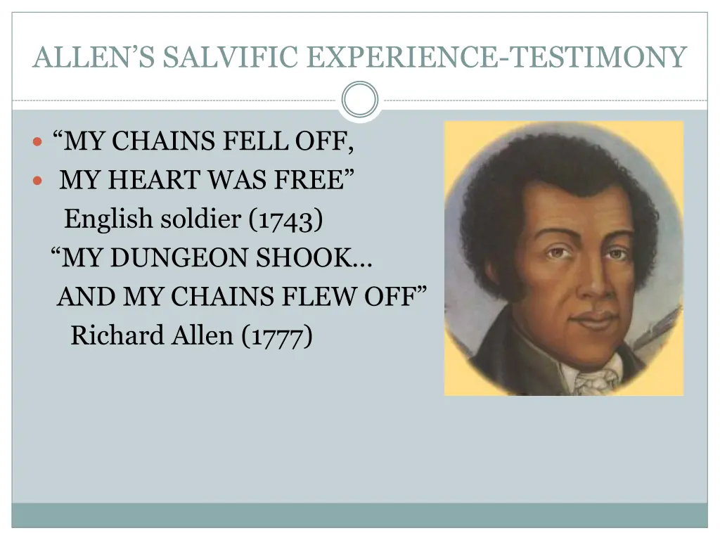 allen s salvific experience testimony