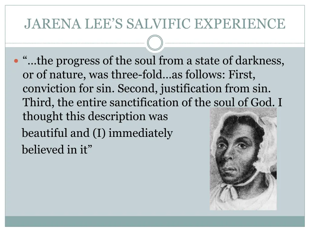 jarena lee s salvific experience