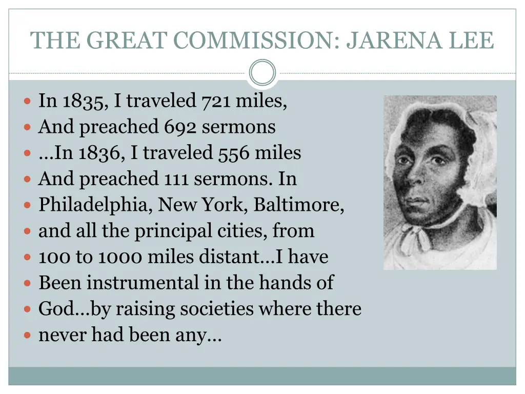 the great commission jarena lee