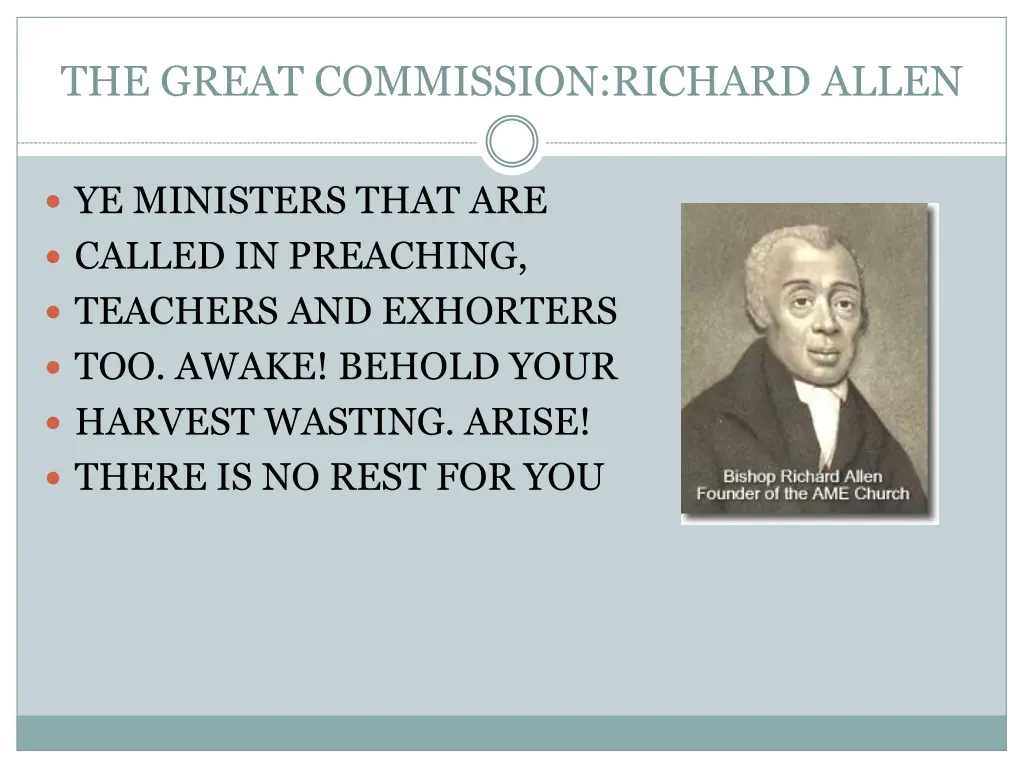 the great commission richard allen