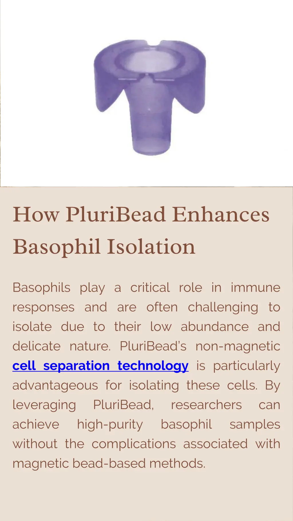 how pluribead enhances basophil isolation