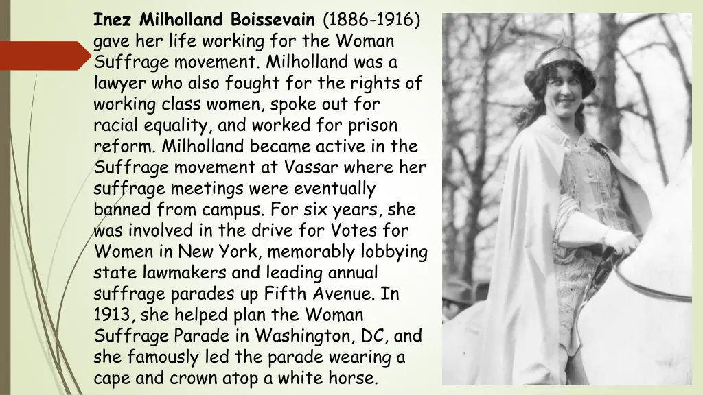 inez milholland boissevain 1886 1916 gave