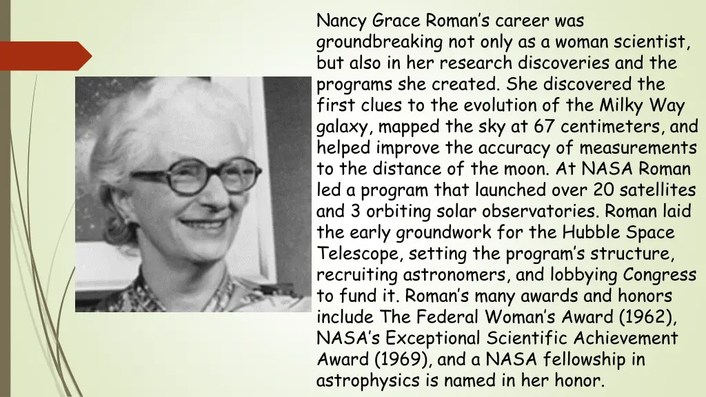 nancy grace roman s career was groundbreaking