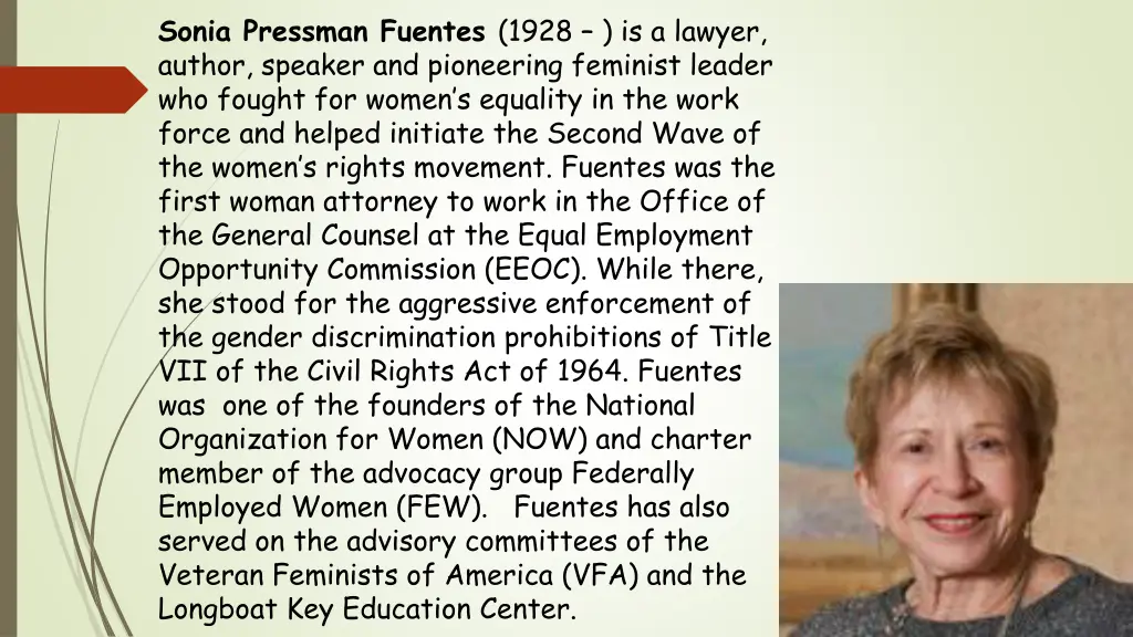 sonia pressman fuentes 1928 is a lawyer author