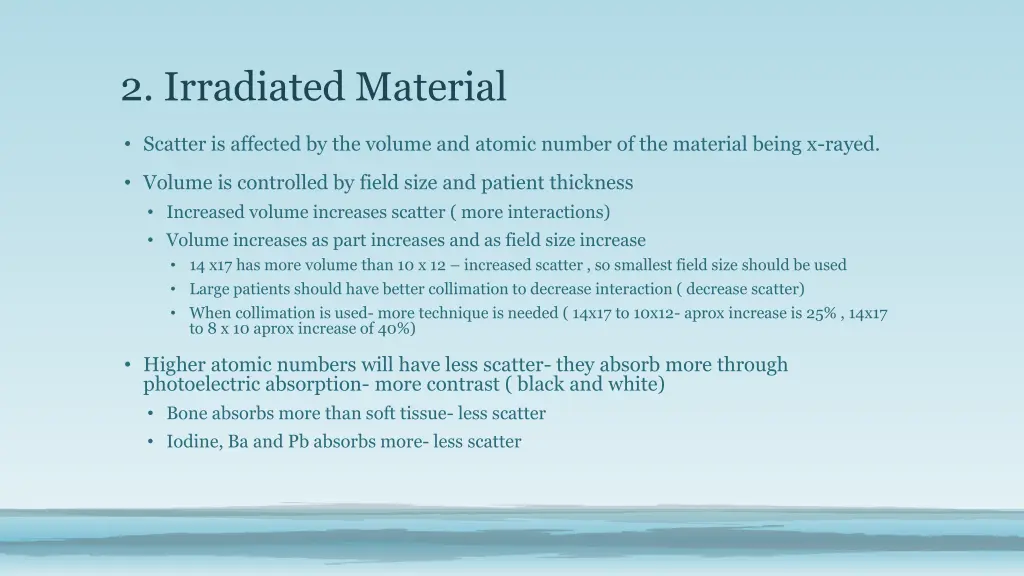 2 irradiated material