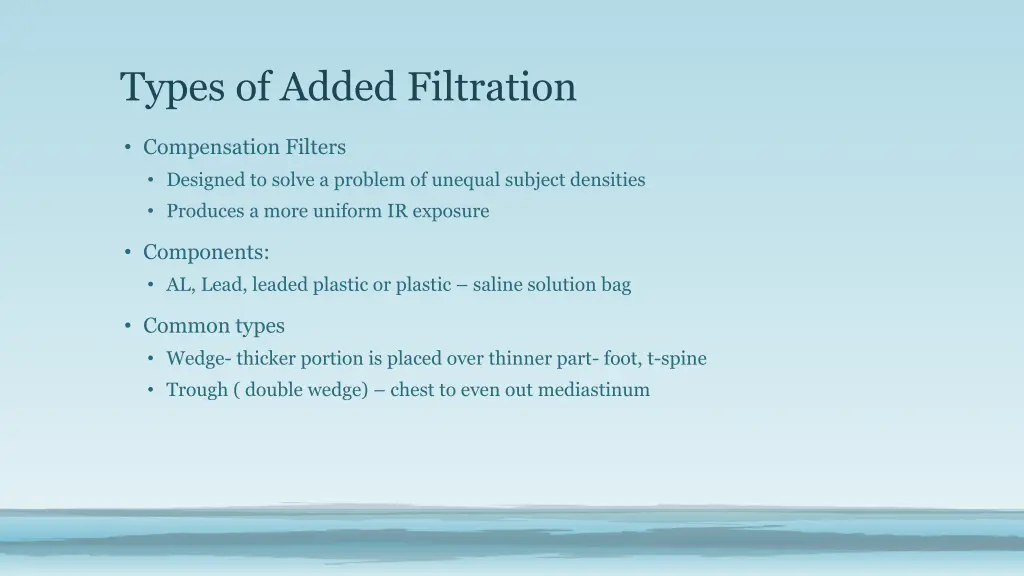 types of added filtration 1