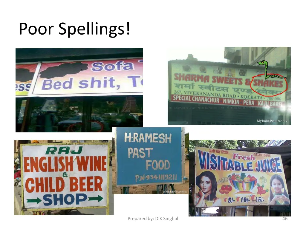 poor spellings