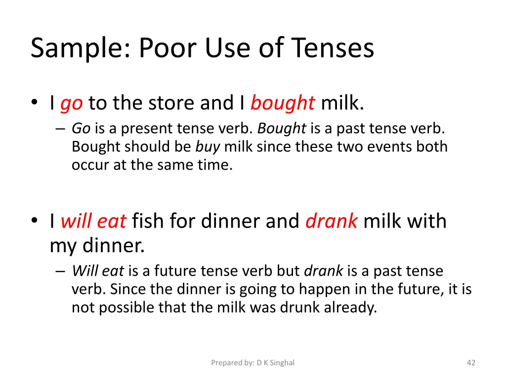 sample poor use of tenses 1