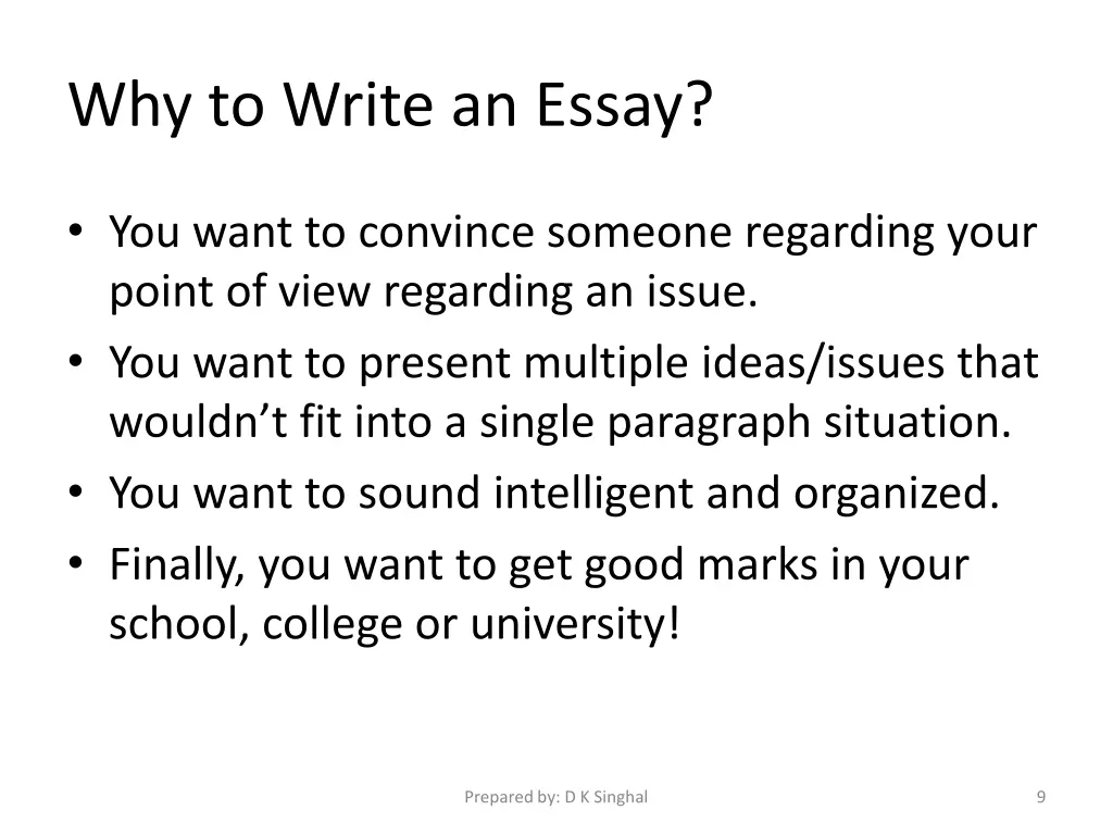 why to write an essay