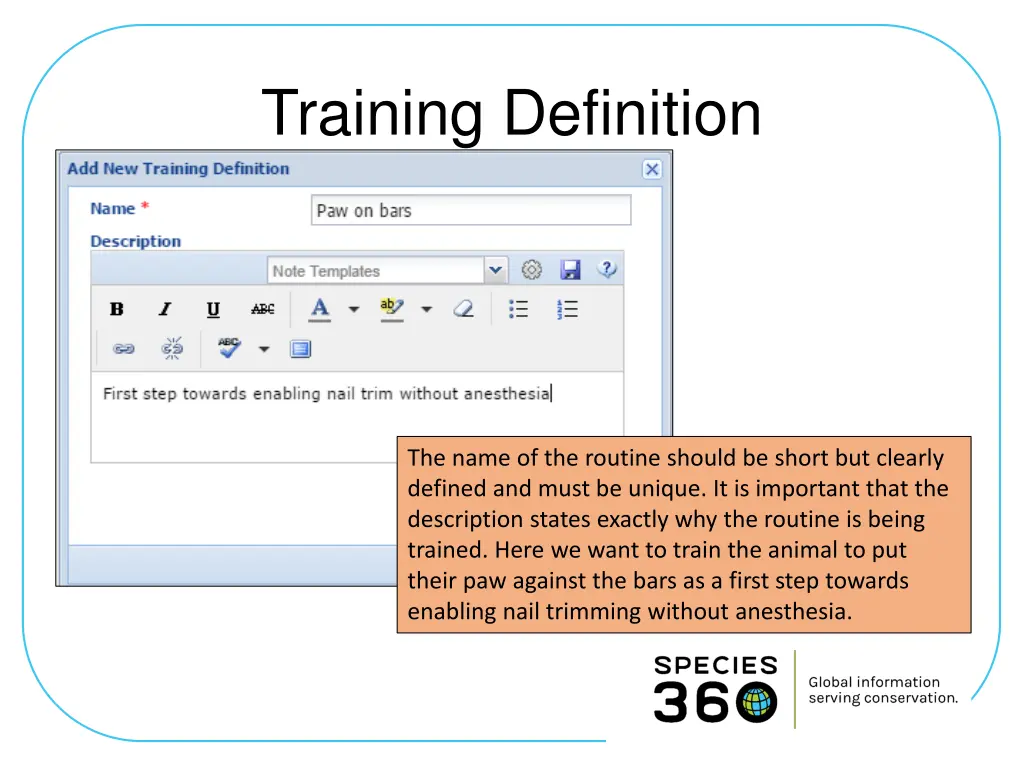 training definition