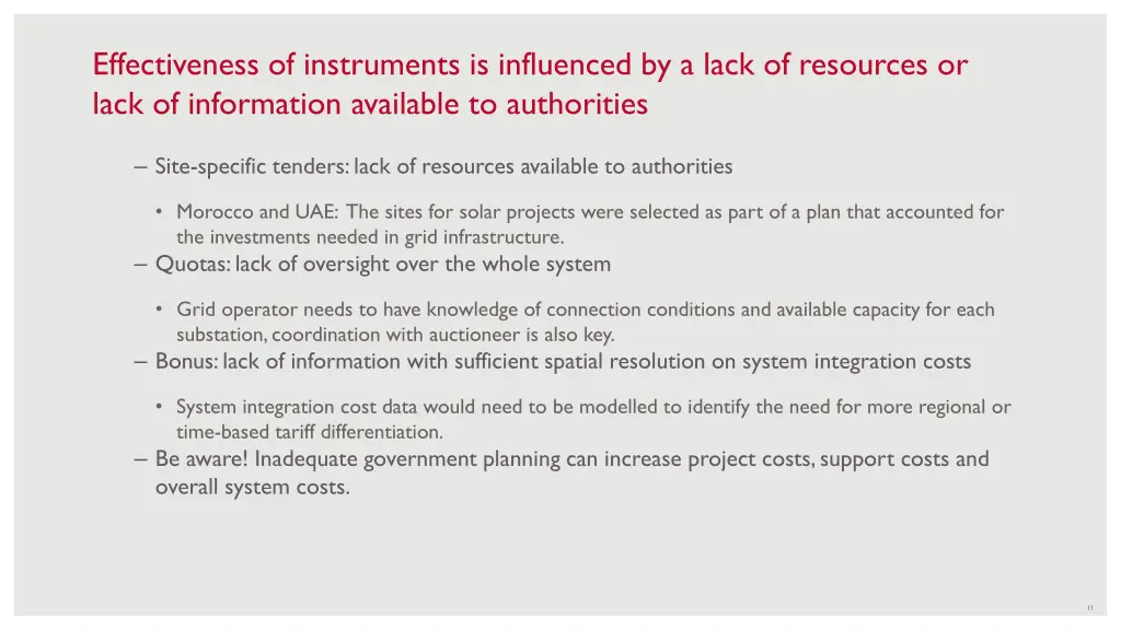 effectiveness of instruments is influenced