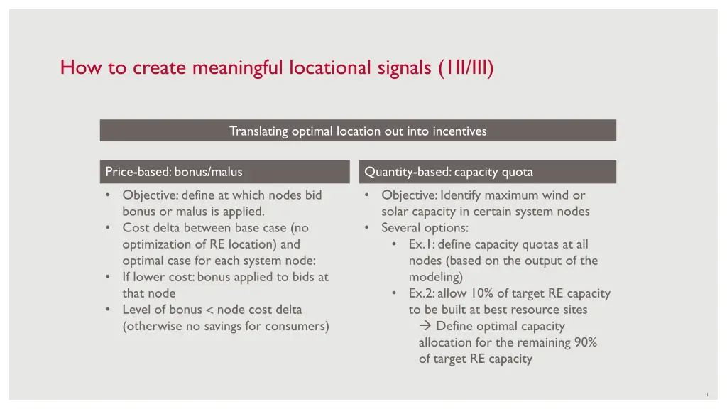 how to create meaningful locational signals