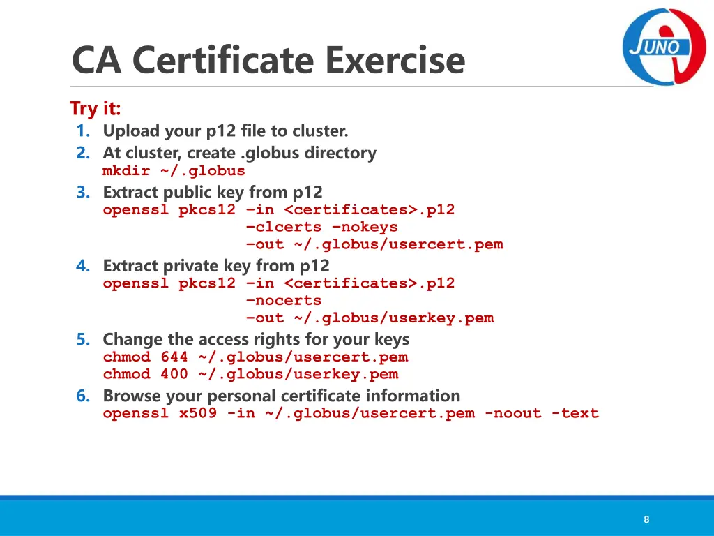 ca certificate exercise