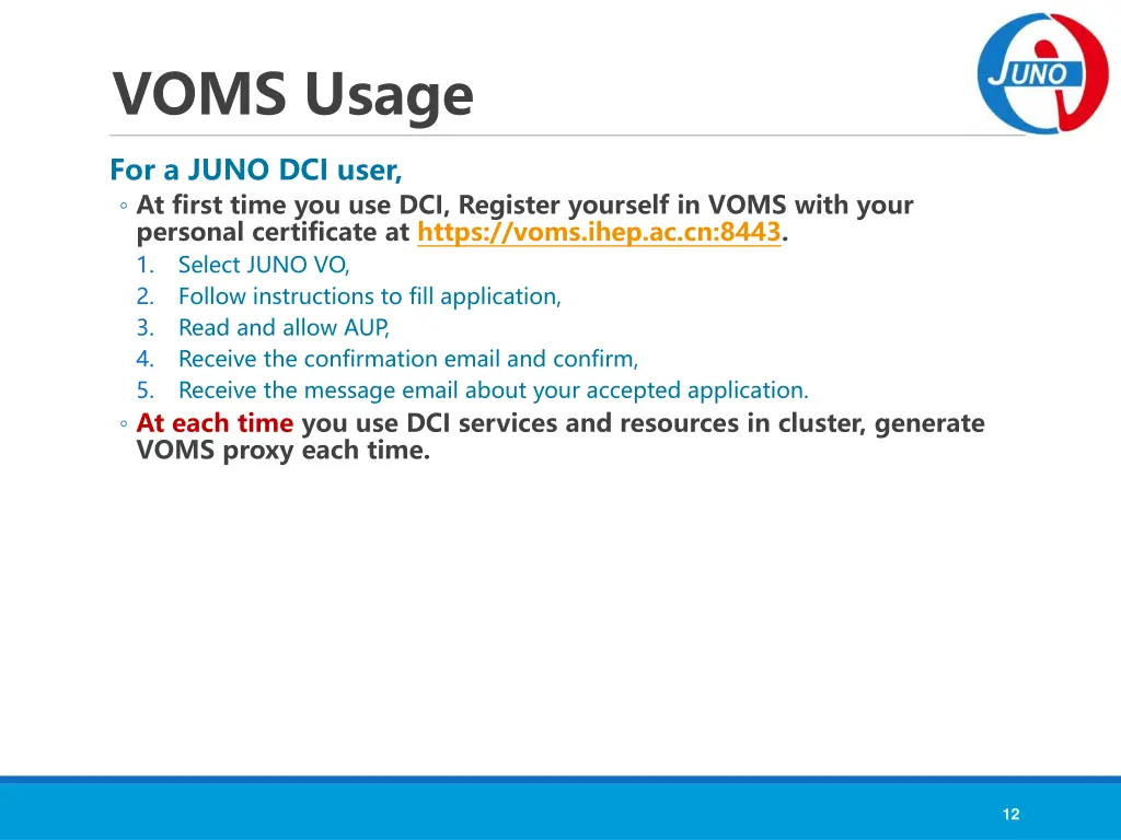 voms usage