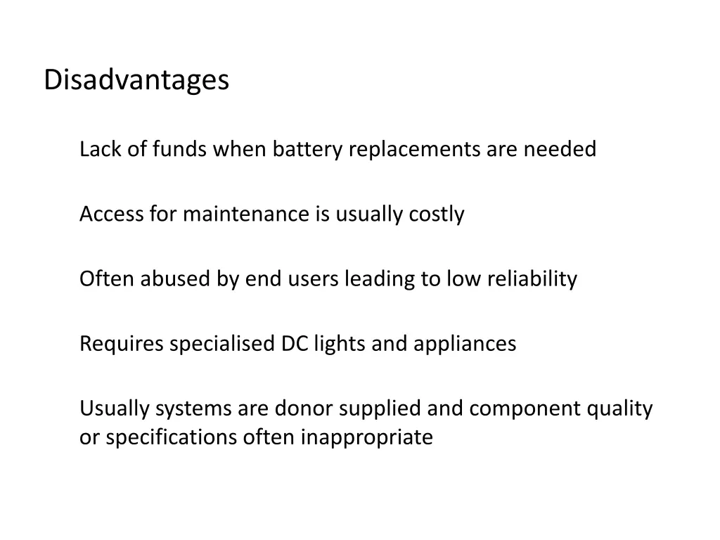 disadvantages 2