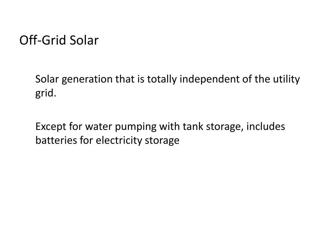 off grid solar