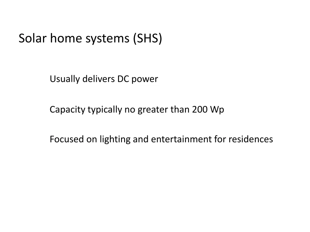 solar home systems shs