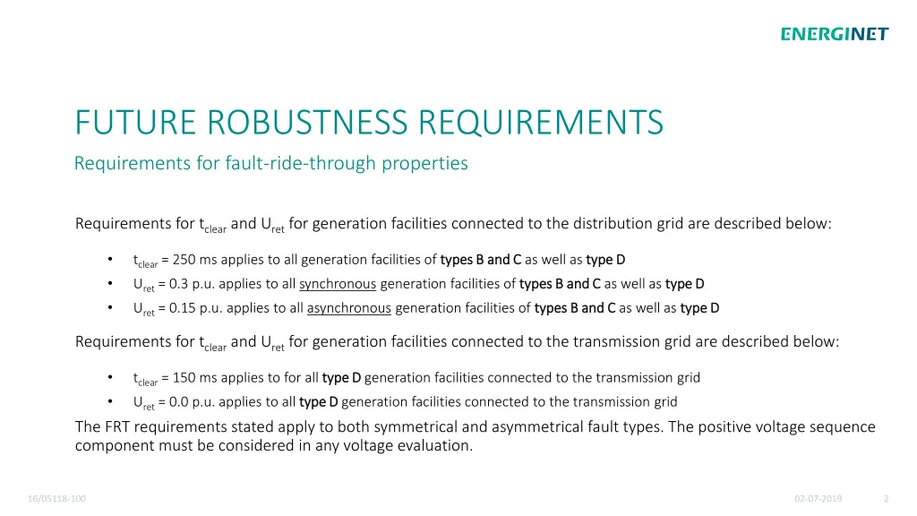 future robustness requirements requirements