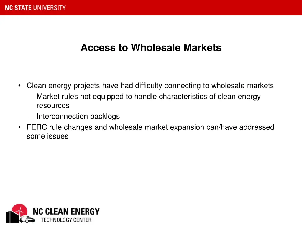 access to wholesale markets