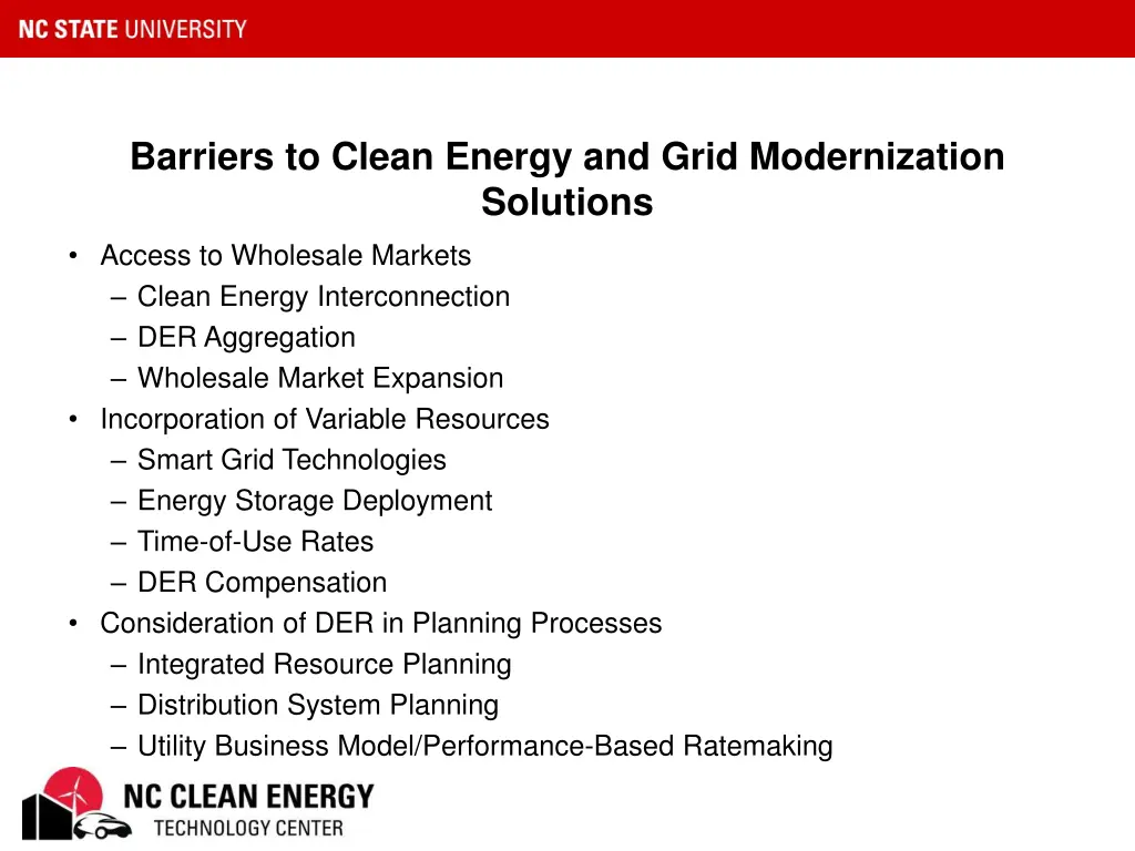 barriers to clean energy and grid modernization