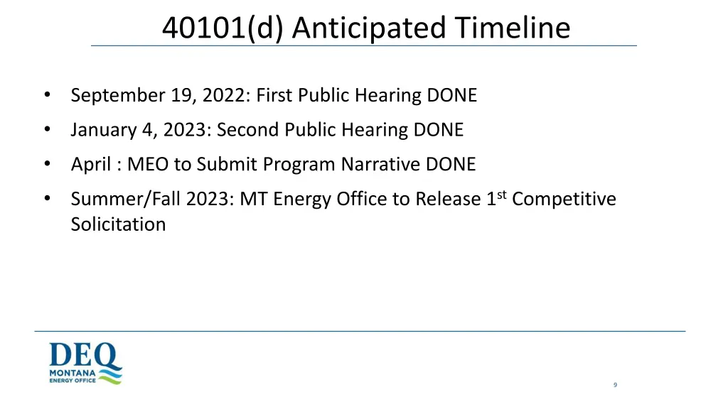 40101 d anticipated timeline