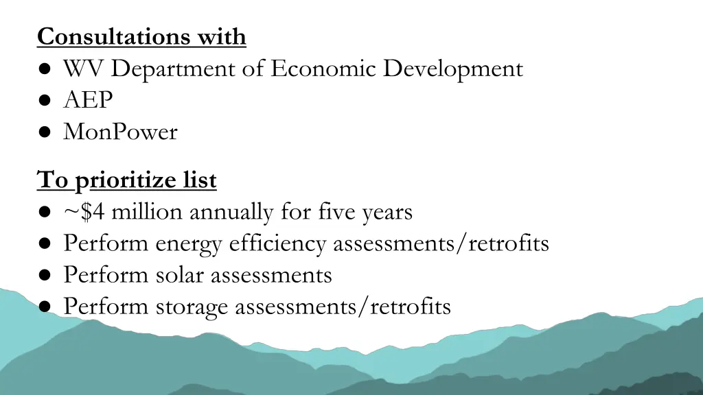 consultations with wv department of economic