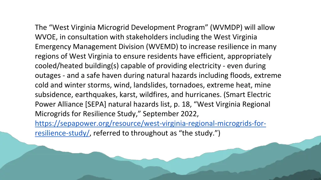 the west virginia microgrid development program