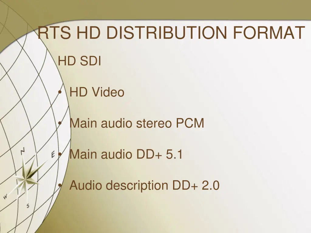 rts hd distribution format