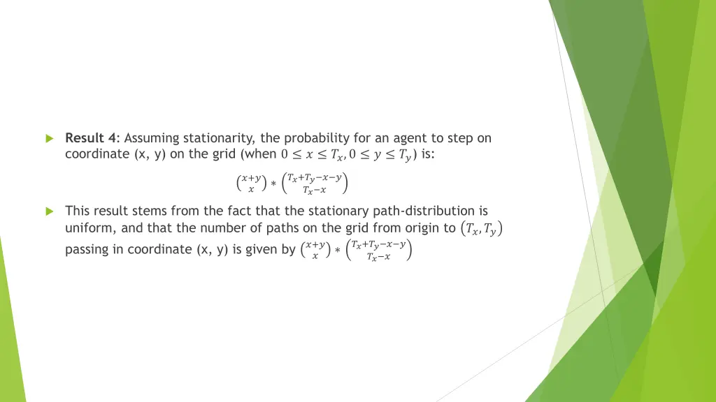 result 4 assuming stationarity the probability