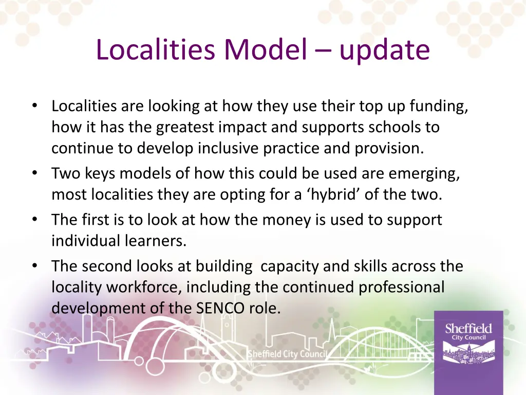 localities model update