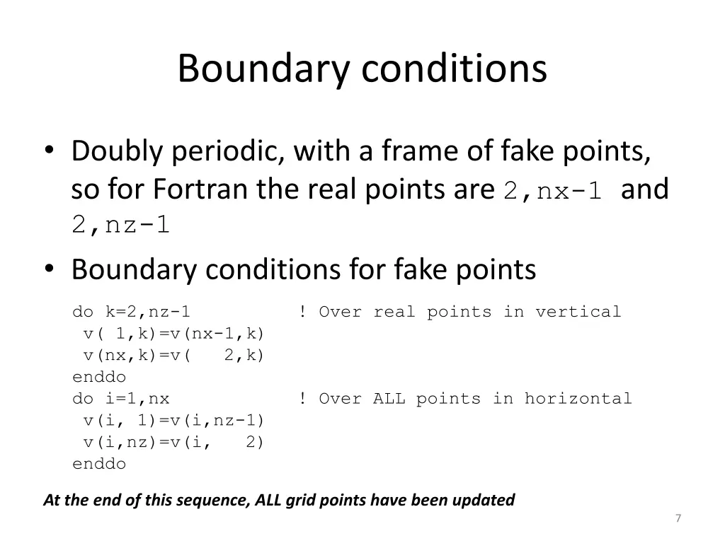 boundary conditions